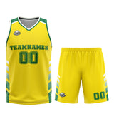 Custom Yellow Green Basketball Jersey Uniform Suit Printed Your Logo Name Number