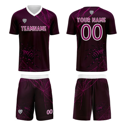 Custom Purple Soccer Uniform Jersey Kids Adults Personalized Set Jersey Shirt
