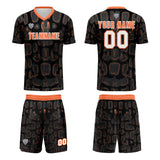 Custom Black Orange Soccer Uniform Jersey Kids Adults Personalized Set Jersey Shirt