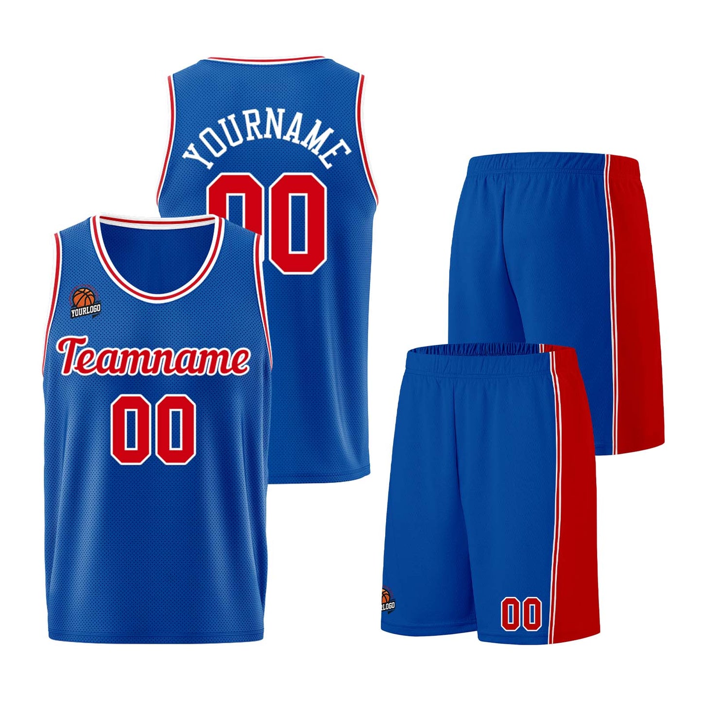 Custom Royal-Red Basketball Jersey for Men Women Adult Youth Stitched Name Number Logo