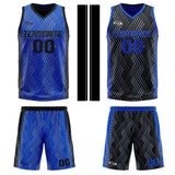 Custom Blue Black Reversible Basketball Suit for Adults and Kids Personalized Jersey