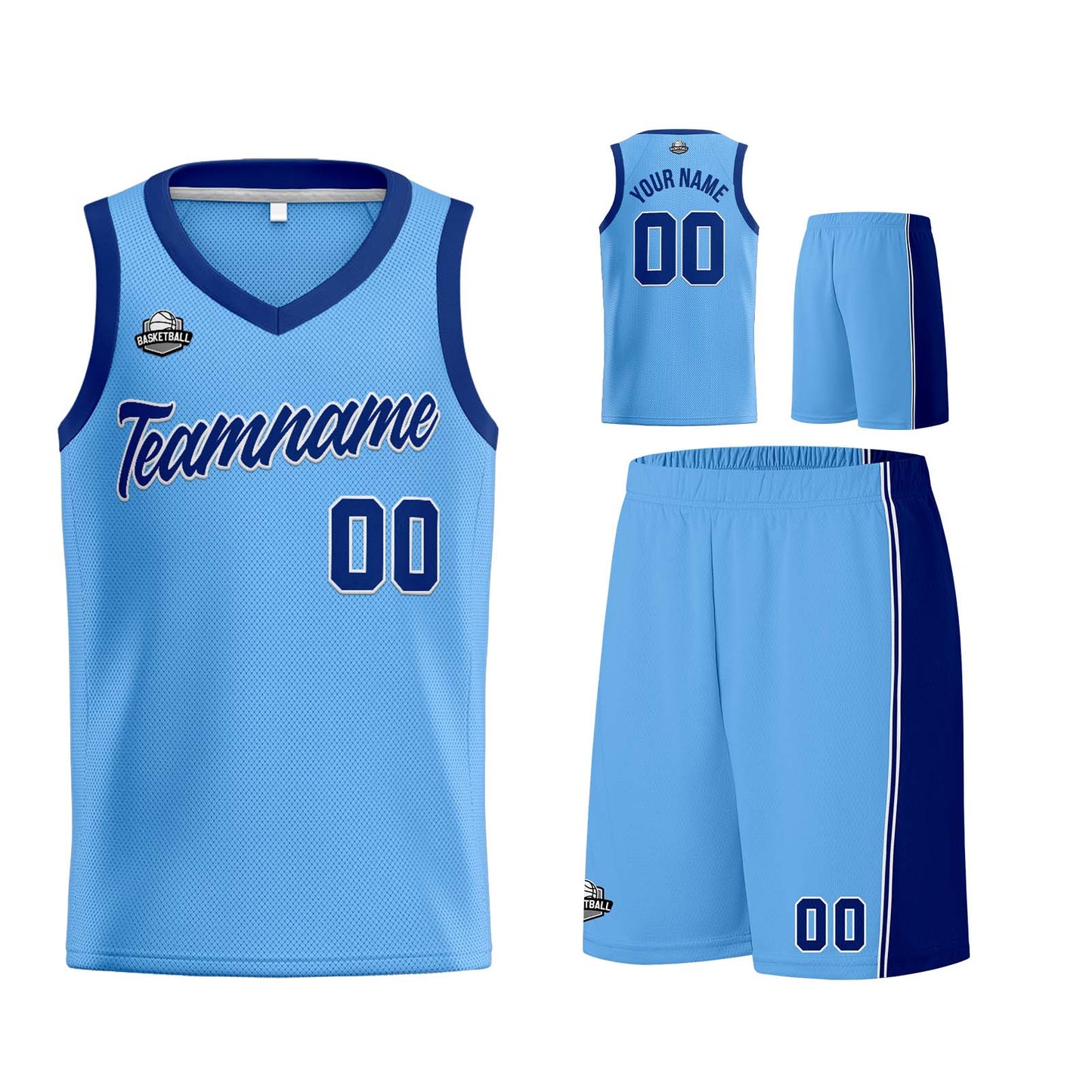 Custom Light Blue Royal Basketball Jersey for Men Women Adult Youth Stitched Name Number Logo