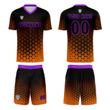 Custom Orange Purple Uniform Jersey Kids Adults Personalized Set Jersey Shirt