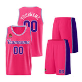 Custom Pink-Purple Basketball Jersey for Men Women Adult Youth Stitched Name Number Logo