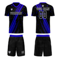 Custom Black Blue Uniform Jersey Kids Adults Personalized Set Jersey Shirt