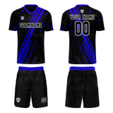Custom Black Blue Uniform Jersey Kids Adults Personalized Set Jersey Shirt