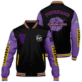 Custom Black Purple Varsity Jackets for Men Women Youth Personalized Letterman Jackets
