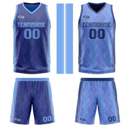 Custom Navy Blue Reversible Basketball Suit for Adults and Kids Personalized Jersey