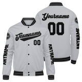 Custom Grey Black Varsity Jackets for Men Women Youth Personalized Letterman Jackets