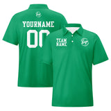 Custom Green White Football Polo Shirts  Add Your Unique Logo/Name/Number