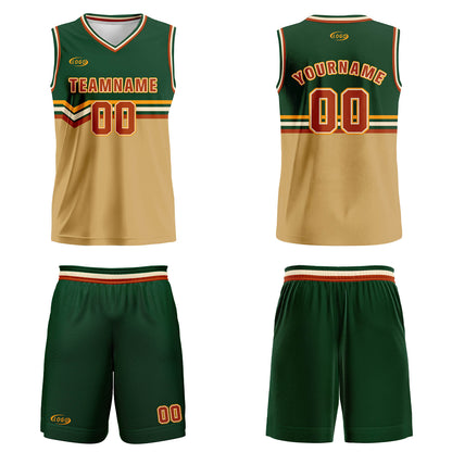 Custom Green Light Brown Red Yellow Basketball Jersey Uniform Suit Printed Your Logo Name Number