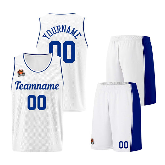 Custom White-Royal Basketball Jersey for Men Women Adult Youth Stitched Name Number Logo