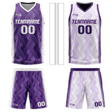 Custom Purple White Reversible Basketball Suit for Adults and Kids Personalized Jersey