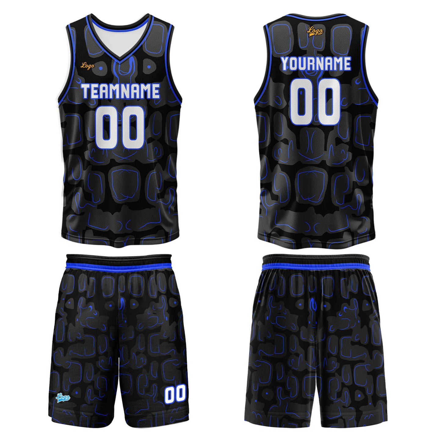 Custom Black Azure Basketball Jersey Uniform Suit Printed Your Logo Name Number