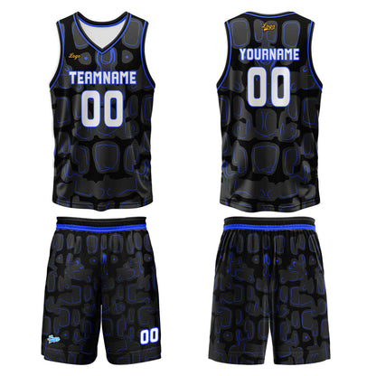 Custom Black Azure Basketball Jersey Uniform Suit Printed Your Logo Name Number