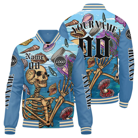Custom Light blue Varsity Jackets for Men Women Youth Personalized Letterman Jackets
