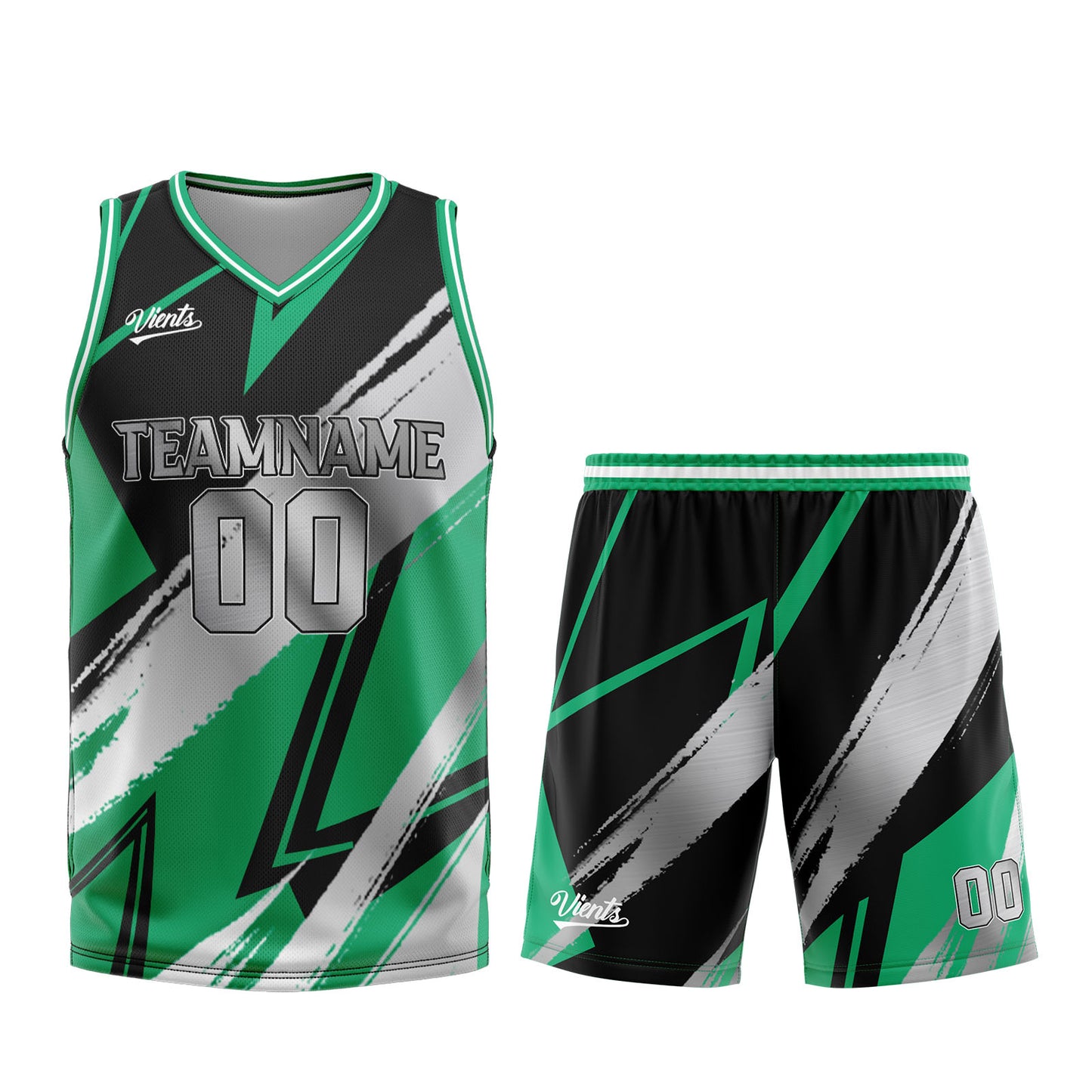 Custom Black Green Grey Basketball Jersey Uniform Suit Printed Your Logo Name Number
