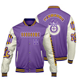 Custom Purple White  Letterman Varsity Jacket Personalized Embroidery Printing