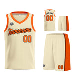 Custom Cream Orange Basketball Jersey for Men Women Adult Youth Stitched Name Number Logo