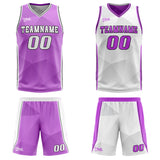 Custom Purple White Reversible Basketball Suit for Adults and Kids Personalized Jersey
