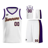 Custom White Purple Yellow Basketball Jersey for Men Women Adult Youth Stitched Name Number Logo