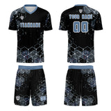 Custom Gray Blue Uniform Jersey Kids Adults Personalized Set Jersey Shirt