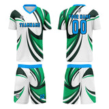 Custom White Green Uniform Jersey Kids Adults Personalized Set Jersey Shirt