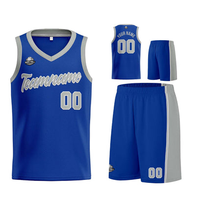 Custom Royal Gray Basketball Jersey for Men Women Adult Youth Stitched Name Number Logo