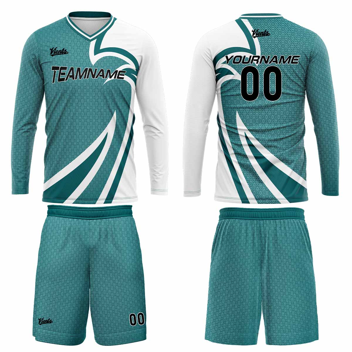 Custom Teal Basketball Soccer Football Shooting Long T-Shirt for Adults and Kids