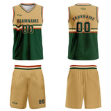 Custom Light Brown Green White Red Basketball Jersey Uniform Suit Printed Your Logo Name Number