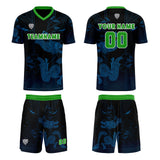 Custom Blue Green Uniform Jersey Kids Adults Personalized Set Jersey Shirt