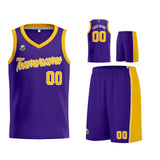 Custom Purple Yellow Basketball Jersey for Men Women Adult Youth Stitched Name Number Logo