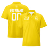 Custom Yellow White Football Polo Shirts  Add Your Unique Logo/Name/Number