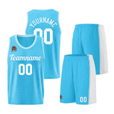 Custom Light Blue White Basketball Jersey for Men Women Adult Youth Stitched Name Number Logo