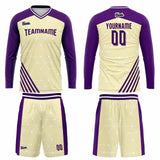 Custom Purple Yellow Basketball Soccer Football Shooting Long T-Shirt for Adults and Kids