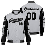 Custom Grey Black Varsity Jackets for Men Women Youth Personalized Letterman Jackets