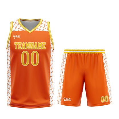 Custom Orange Yellow Basketball Jersey Uniform Suit Printed Your Logo Name Number