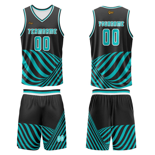 Custom Water Blue Basketball Jersey Uniform Suit Printed Your Logo Name Number