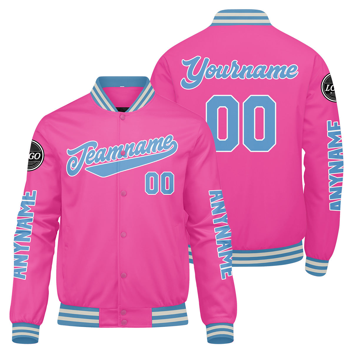Custom Pink Varsity Jackets for Men Women Youth Personalized Letterman Jackets