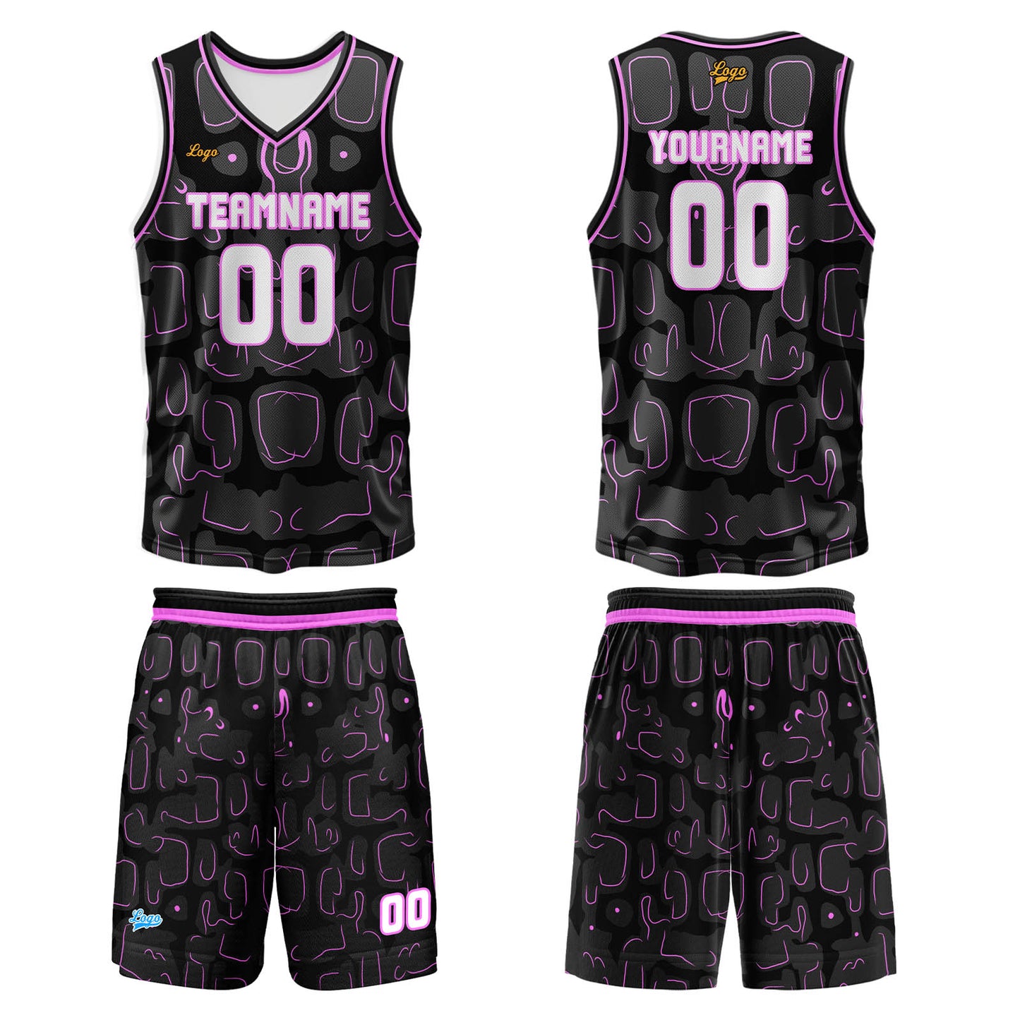 Custom Black Lilac Basketball Jersey Uniform Suit Printed Your Logo Name Number