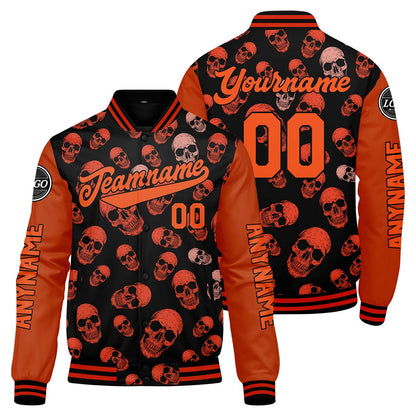Custom Orange Varsity Jackets for Men Women Youth Personalized Letterman Jackets