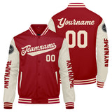 Custom Red Cream Varsity Jackets for Men Women Youth Personalized Letterman Jackets