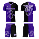 Custom Purple Black Uniform Jersey Kids Adults Personalized Set Jersey Shirt