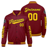 Custom Crimson Yellow Varsity Jackets for Men Women Youth Personalized Letterman Jackets