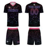 Custom Black Rose Red Soccer Uniform Jersey Kids Adults Personalized Set Jersey Shirt