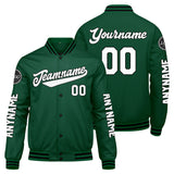 Custom Green Black White Varsity Jackets for Men Women Youth Personalized Letterman Jackets