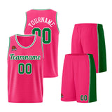 Custom Pink-Green Basketball Jersey for Men Women Adult Youth Stitched Name Number Logo