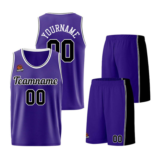 Custom Purple Black Basketball Jersey for Men Women Adult Youth Stitched Name Number Logo
