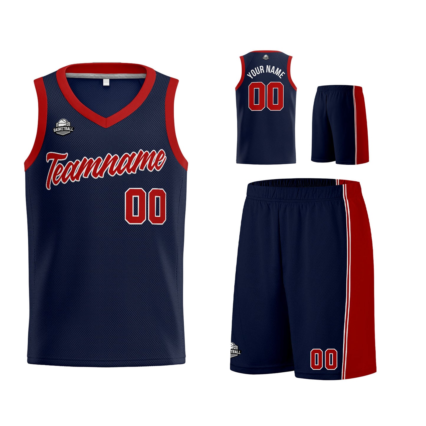 Custom Navy Red Basketball Jersey for Men Women Adult Youth Stitched Name Number Logo
