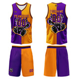 Custom Orange Violet Basketball Jersey Uniform Suit Printed Your Logo Name Number